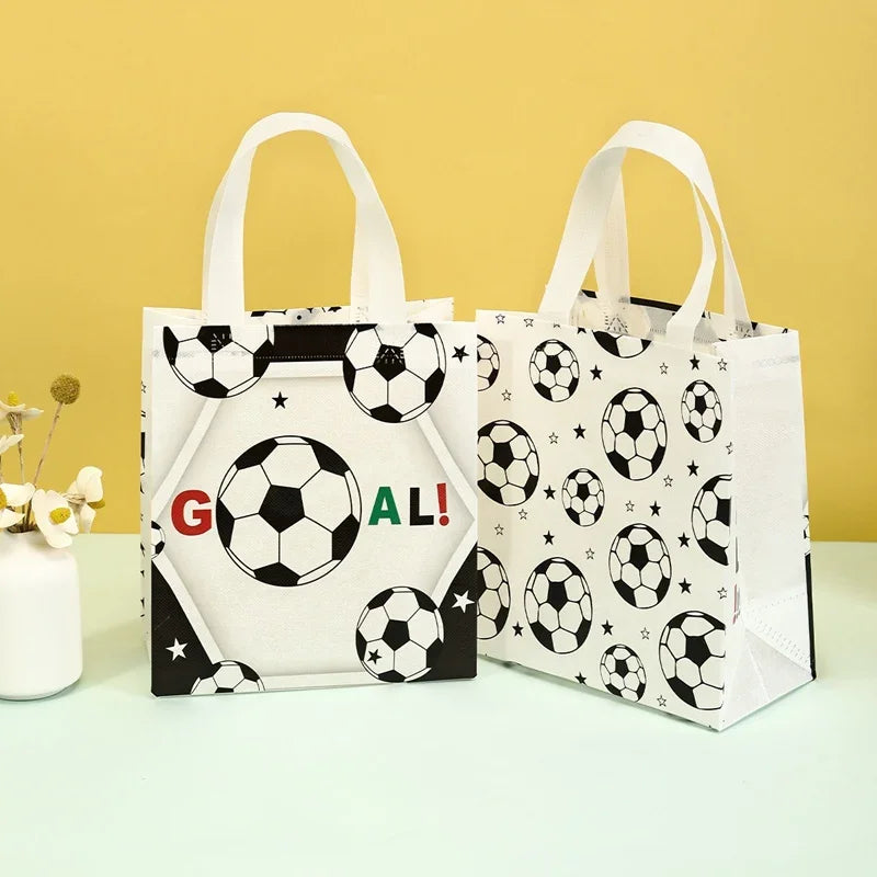 Bolsas Copa do Mundo De Tecido Não Tecido Com Tema De Futebol, 4 Peças, Multiuso