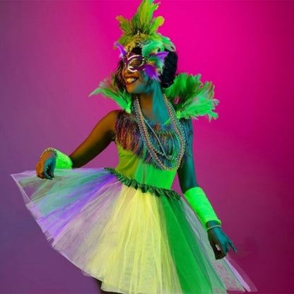 Kit Carnaval Conjunto de 8 peças de acessórios para fantasia de carnaval, saia tutu, meia