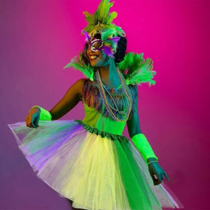 Kit Carnaval Conjunto de 8 peças de acessórios para fantasia de carnaval, saia tutu, meia