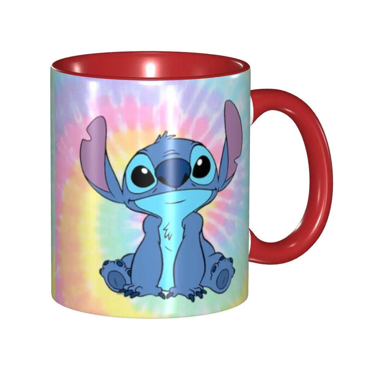 Caneca Lilo & Stitch Caneca de cerâmica floral (decalque através da alça), 590 ml
