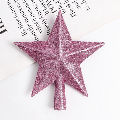 Estrela de Natal com Glitter Topo de árvore de estrela com glitter, 15cm, decoração Natal