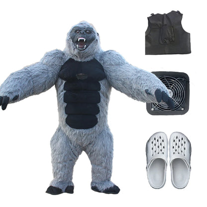 Fantasia Urso Polar Inflável Natal Mascote Traje kit Completo Mascote para Natal