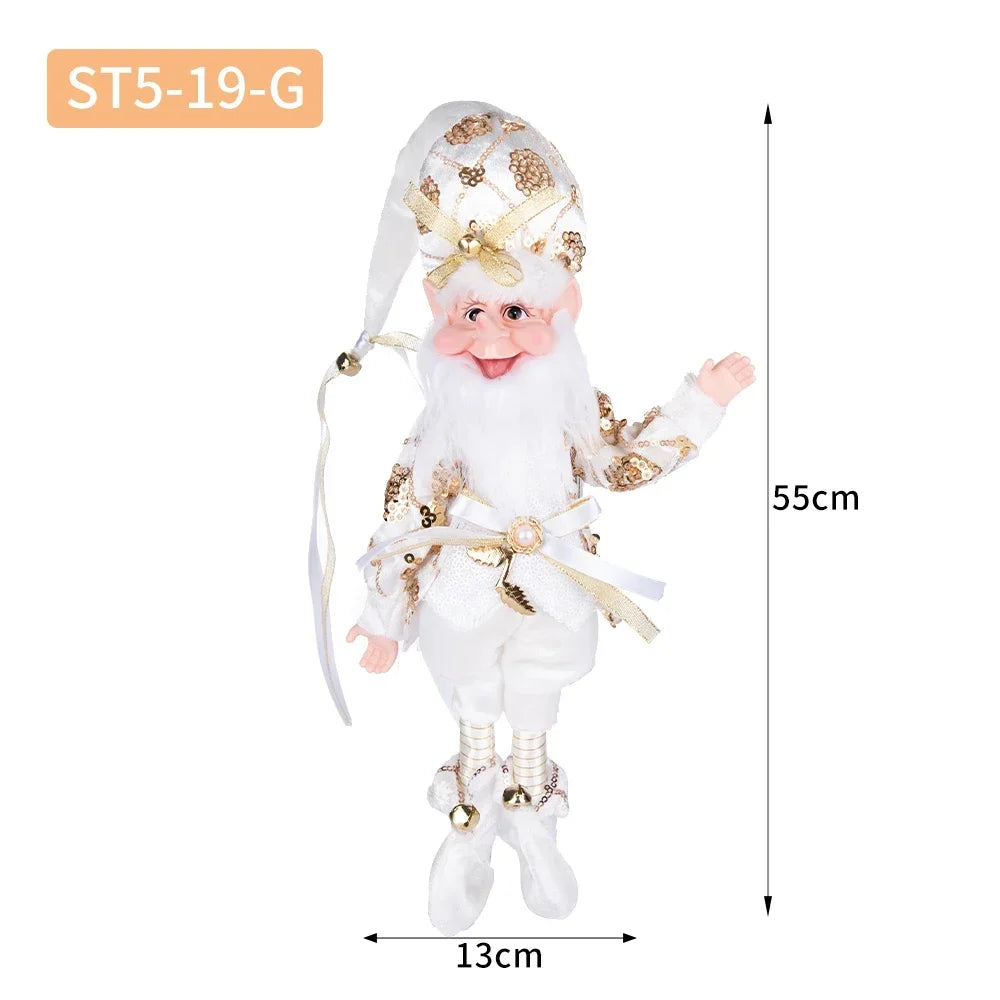 Enfeite Elfo Verde e Vermelho 45cm e 55cm Merita, Personagens Natalinos para Decoração