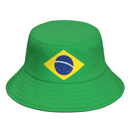 Chapéu balde bandeira Brasil unissex chapéu brasileiro embalável praia viagem pescador
