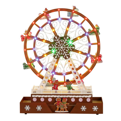 Roda-Gigante de Natal com luzes LED, Decorações Animadas de Natal Grandes de 50cm