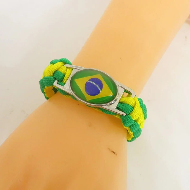 Pulseira de bandeira nacional elemento bandeira do Brasil jogo de futebol equipe torcendo