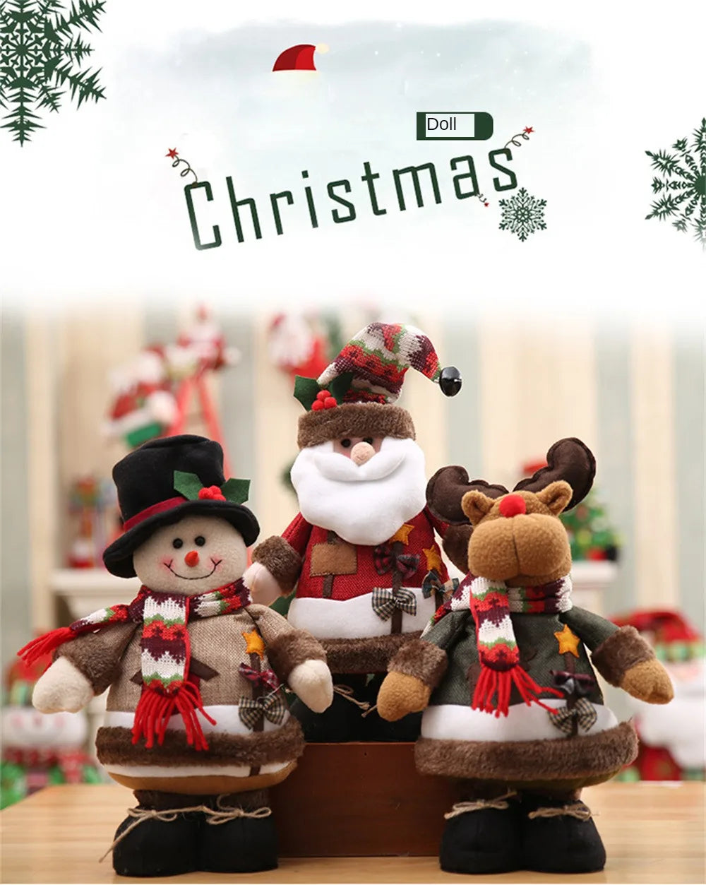 Boneco em pé de natal, presente Infantil, novidade, natal 60*18CM