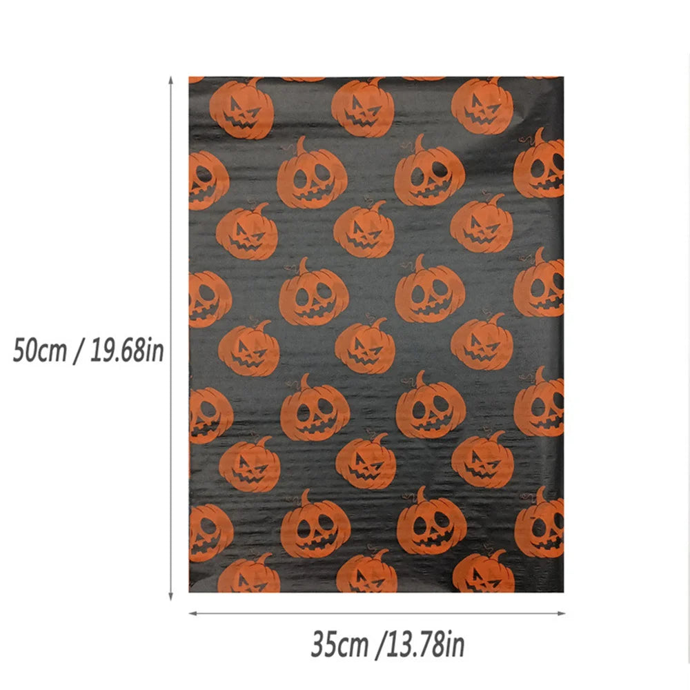 Papel de Seda Decorativo (Papel Tecido) com Estampas Temáticas de Halloween 50cm*35cm
