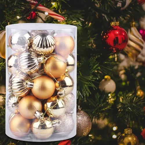 Enfeites De Bola De Natal para Decoração Da Árvore de Natal 4CM Vermelho