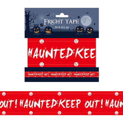Pacote com 1 fita de advertência de Halloween, decoração de Halloween, fita de perigo