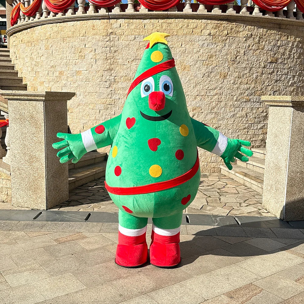 Fantasia Inflável Papai Noel Pelúcia e Raje Inflável Boneco de Neve Adulto