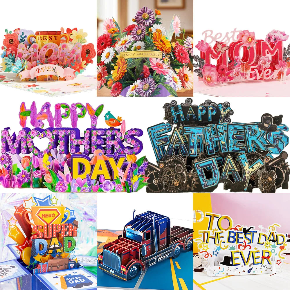 Cartão Pop Up Dia das Mães, Cartão de Dia das Mães da Filha, Pop Up Feliz Dia das Mães!