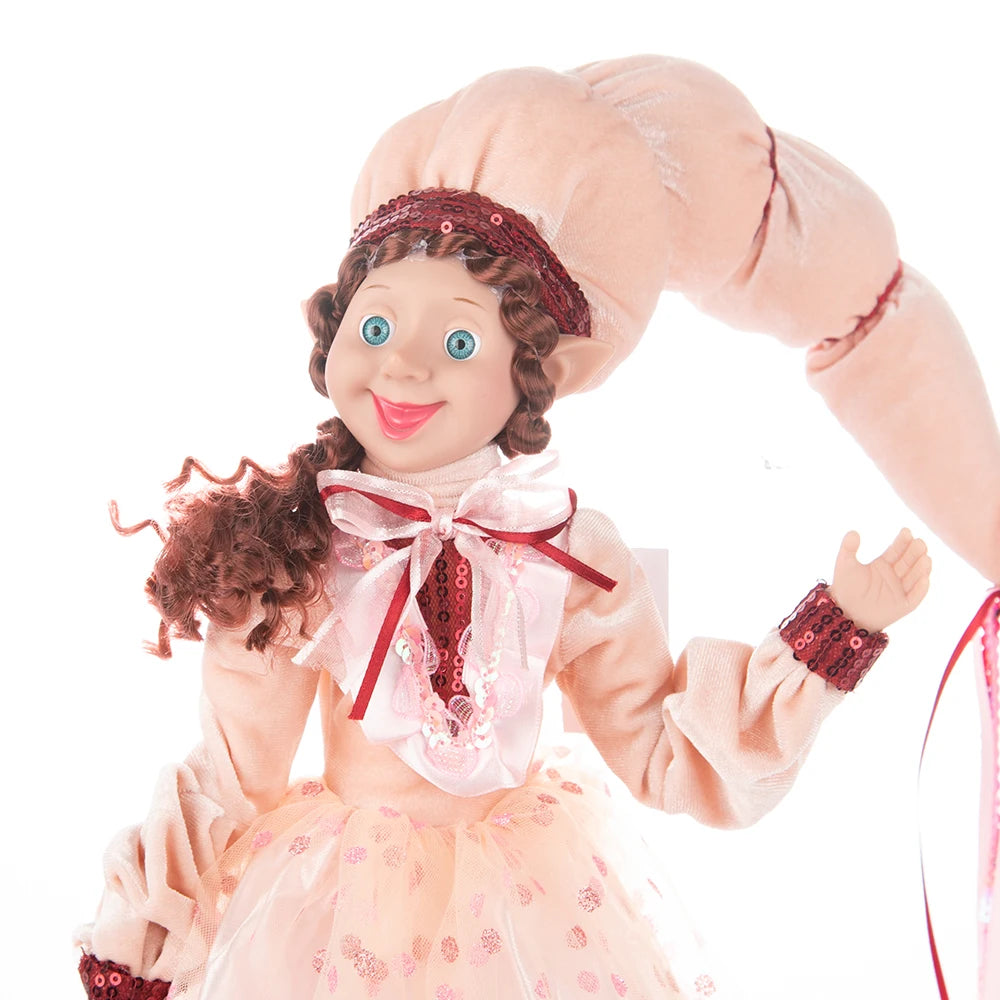 Elfo Decorativo para Shopping, Elfo Estatueta Pelúcia Artesanal Natal Vermelho, Verde, Rosa e Vinho