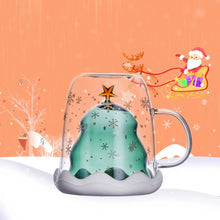 Carregar imagem no visualizador da galeria, Caneca de vidro isolada de parede dupla, copo de café de Natal e copo de chá leite
