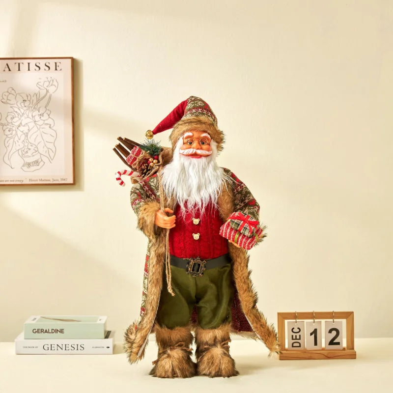 Enfeite Papai Noel Natal Estatuetas de Papai Noel | Figura de Natal de Papai Noel em pé