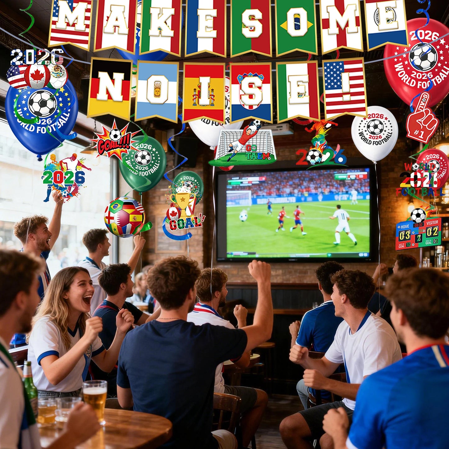 Banner para decoração de festa de futebol mundial, decoração de parede eventos esportivos