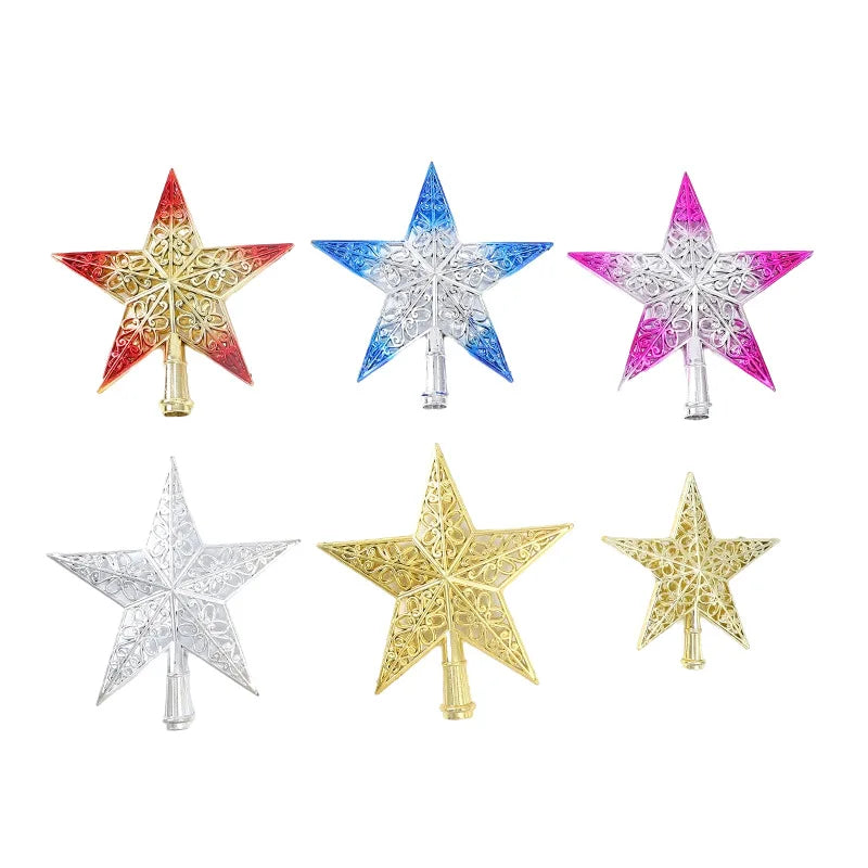 Estrela de Natal Topo de árvore de estrela decoração de cinco pontas aa árvore de natal top