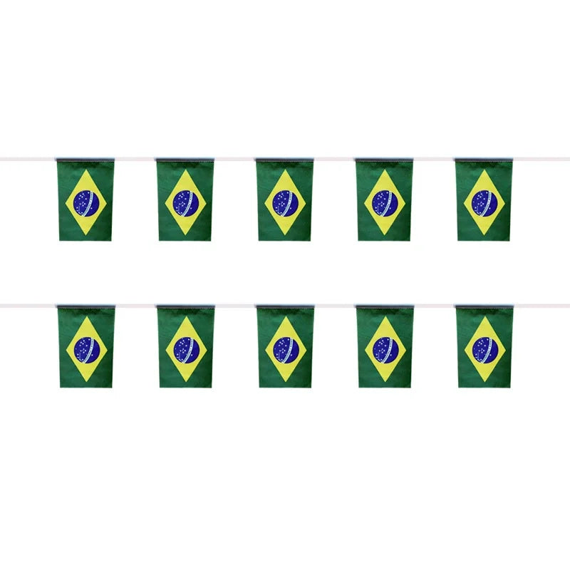 Bandeirinhas Copa do Mundo brasileira do Brasil, pequenas bandeiras de flâmula do Brasil