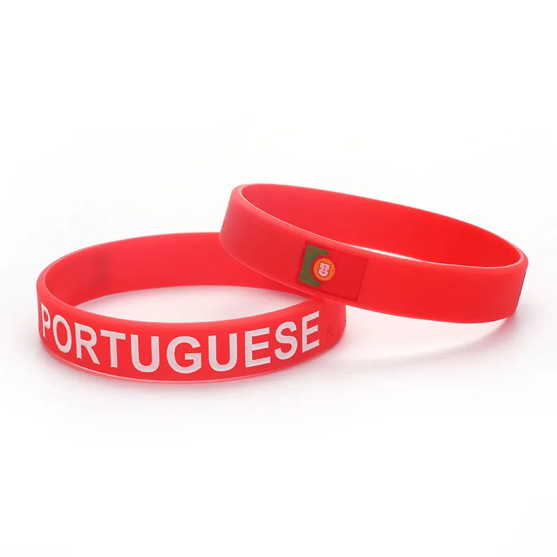 2 Pulseiras de borracha com bandeira do Brasil, pulseiras de torcida para fãs do Brasil