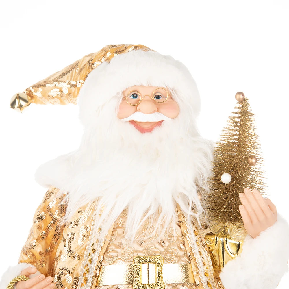 Boneco Papai Noel 60Cm Com Dourado