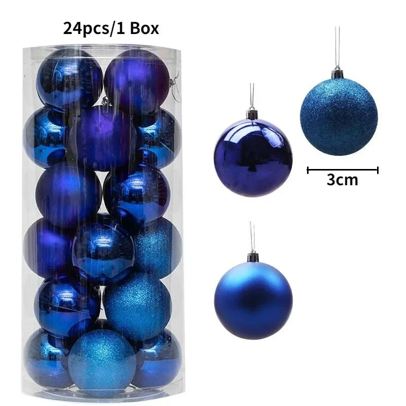 Bolas de natal Ornamentos de árvore de Natal de 3 mm de 36 quilates, grandes ornamentos