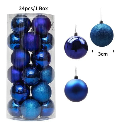 Bolas de natal Ornamentos de árvore de Natal de 3 mm de 36 quilates, grandes ornamentos