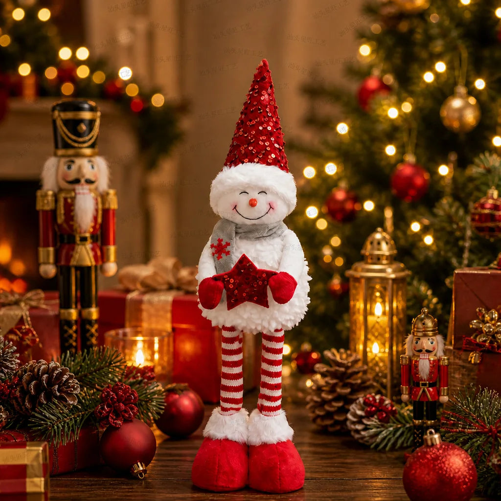 Boneco de Natal Genérica Estatueta Decoração de Natal Retrátil Novidade Esticável