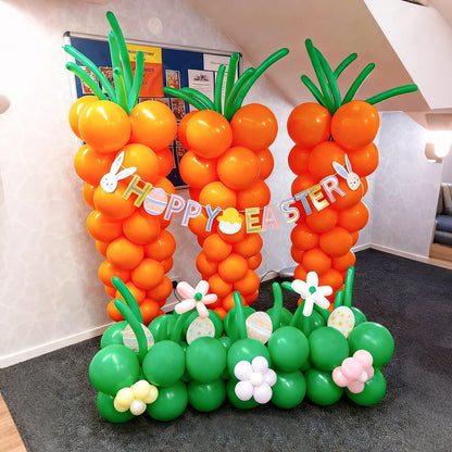 Balão de látex em forma de cenoura, presentes, adereços para fotos, decorações de páscoa