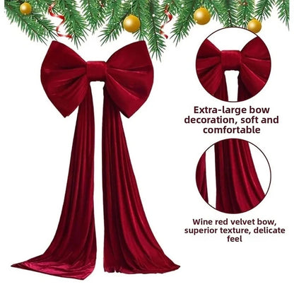 Laço Vermelho Gigante para Shopping, Laço Decorativo Gigante de Veludo Preto, Vermelho, Rosa, Branco