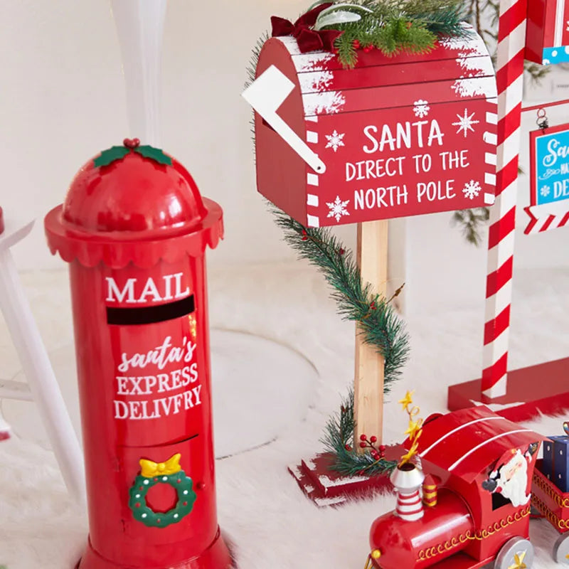 Caixa de correios pirulito estátua de caixa de correio de natal decorações natal decoração