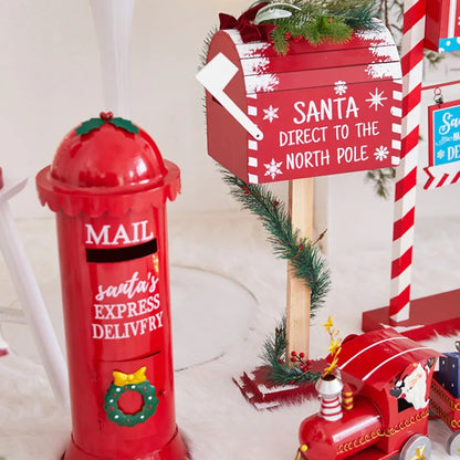 Caixa de correios pirulito estátua de caixa de correio de natal decorações natal decoração