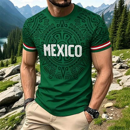 Camiseta personalizada do México, camisetas personalizadas com a bandeira mexicana