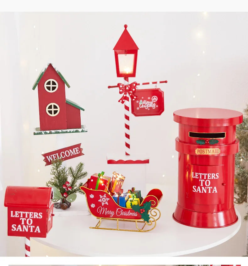 Caixa de correios pirulito estátua de caixa de correio de natal decorações natal decoração