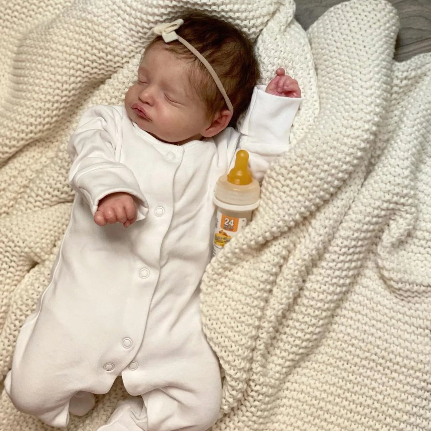 Reborn Bonecas Renascidas 19 Polegadas Bebê Recém-Nascido Dorminhoco Laura Pele 3D