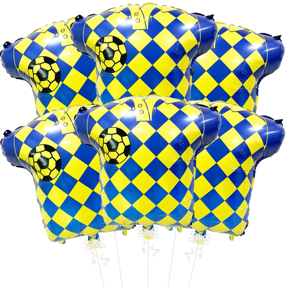 Balão de Futebol Copa do Mundo Camisa, Preto, Pacote com 6, Balão em Formato de Camisa