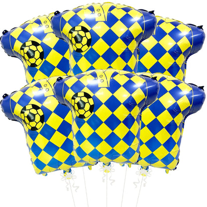 Balão de Futebol Copa do Mundo Camisa, Preto, Pacote com 6, Balão em Formato de Camisa