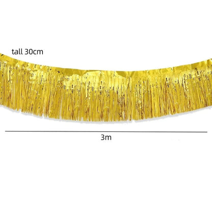 Cortina Laser Decorações flutuantes de desfile de glitter de 3,5 m trailer, guirlanda alumínio