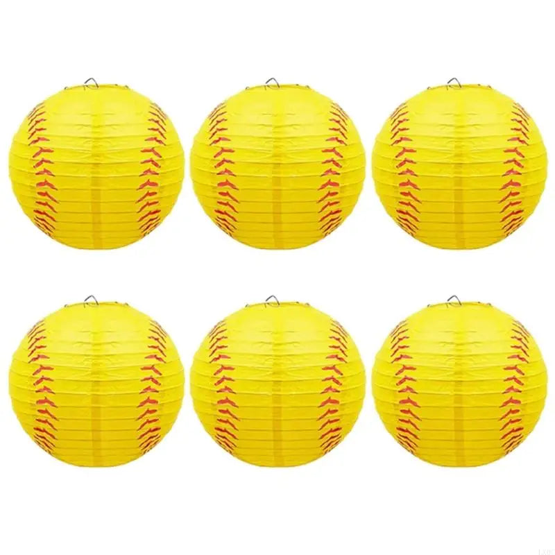 6 Peças lanternas de papel esportivas 20,32 cm beisebol basquete futebol esportes