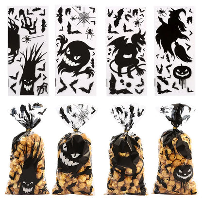 Sacolinha Fantasma Abóbora Feliz Halloween 50 Peças sacos de guloseimas de celofane