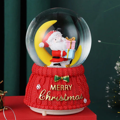 Globo de Neve de Natal, Bola de Cristal Iluminada, Enfeites de Bola de Vidro, Decorações
