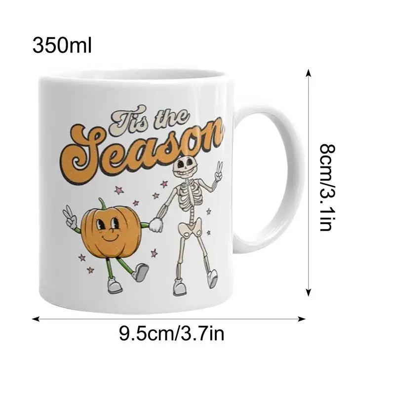 Caneca de café de abóbora com efeito 3D, caneca Halloween fantasma assustador