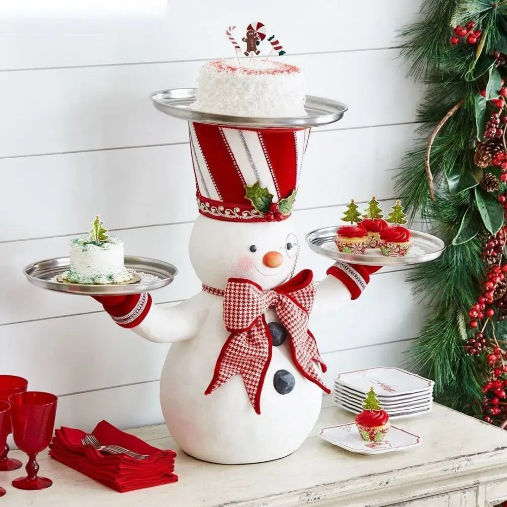 Suporte de Resina Mesa de Canto Papai Noel de Resina com Tampo de Vidro Design Toscano
