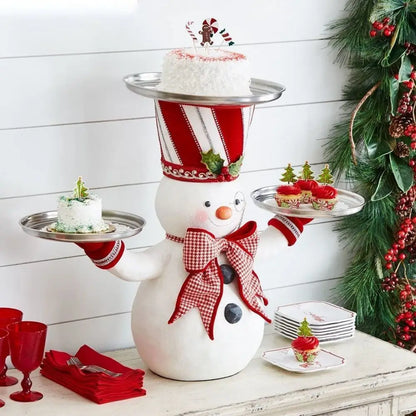Suporte de Resina Mesa de Canto Papai Noel de Resina com Tampo de Vidro Design Toscano