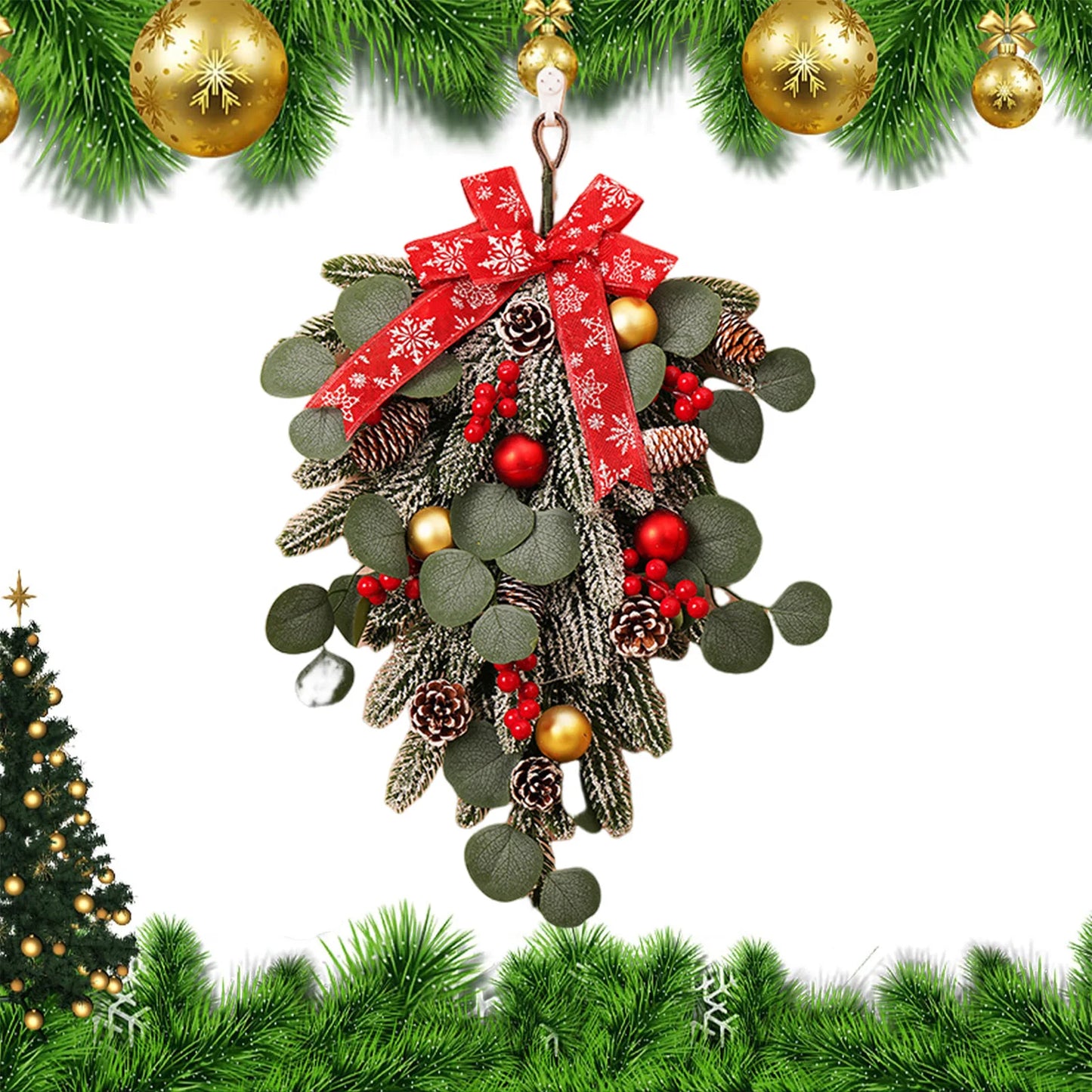 Guirlanda de Natal Enfeites Pendurados Árvore De Natal Layout De Cena De 50 Cm