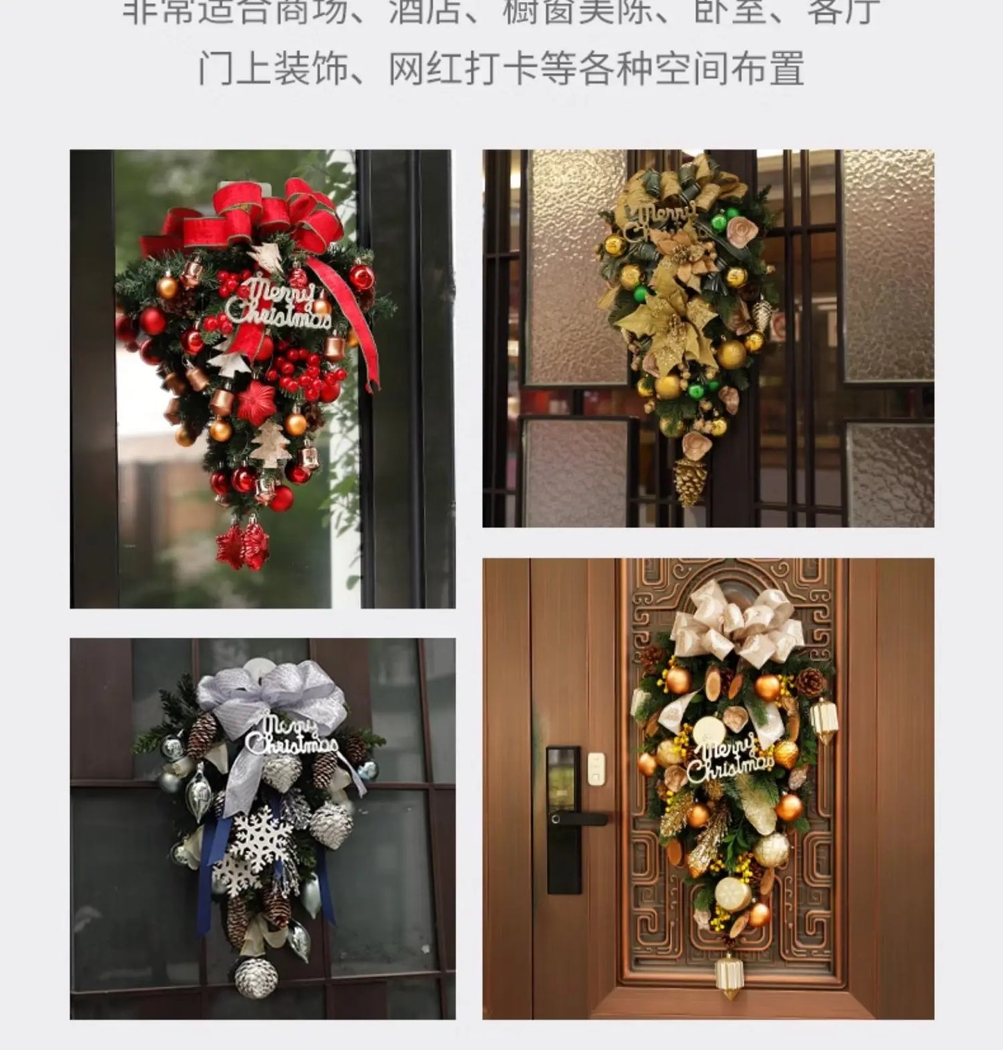 Guirlanda de Natal Nevada com Bolas Vermelhas, Pinhas e Azevinhos - Decoração Natalina