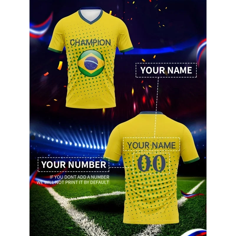 Camisa de Futebol Copa do Mundo para Homens e Mulheres 10 Pele Brasil Adulto Futebol