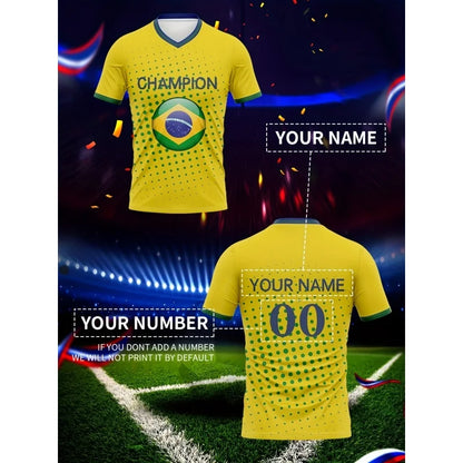 Camisa de Futebol Copa do Mundo para Homens e Mulheres 10 Pele Brasil Adulto Futebol