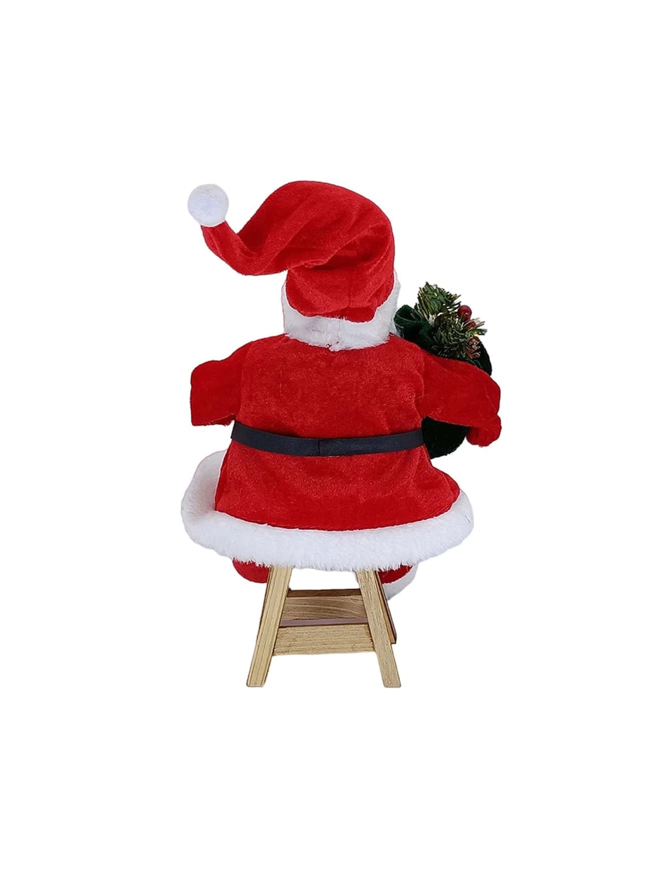 Kit  Boneco Papai Noel Enfeite de Natal Adorno Veludo Vinho e Xadrez Buffalo  Presente