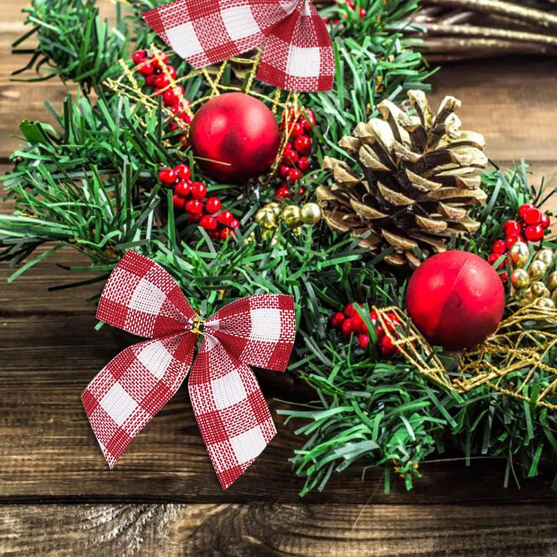 Kit 10/20 peças Laços Grande Vermelho com Telinha Decoração Árvore Guirlanda Natal