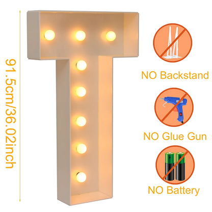 91,5 cm luz quente letra gigante led luz quadro caixa de enchimento de balão